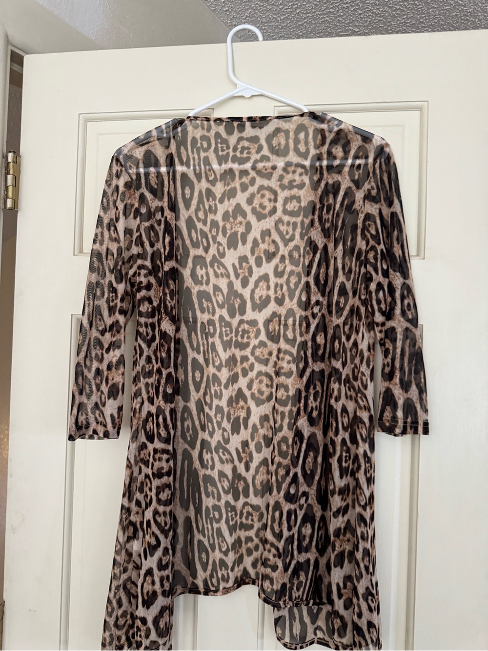 Leopard print opaque kimono